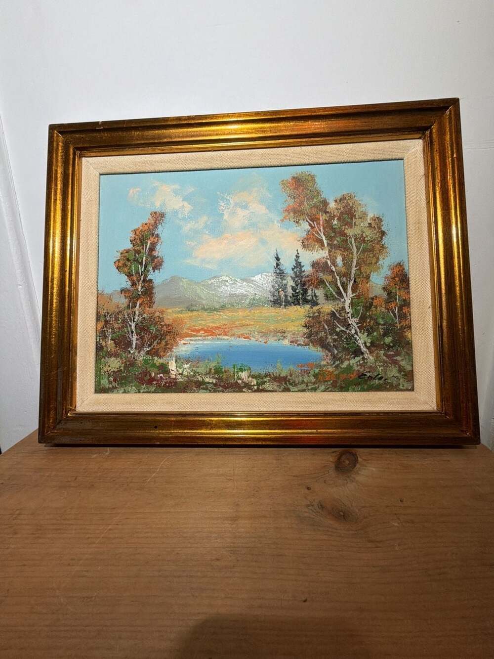 Vintage Original Oil Painting Landscape by Eiler with Certificate of Authentic